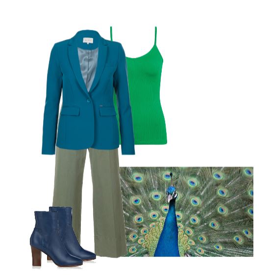 Blauw met groen gecombineerd